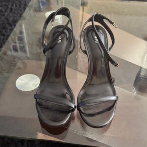 JW PEI Black Minimalist Ankle-Strap Heels